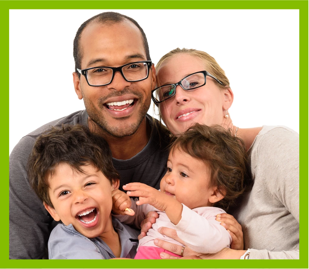 millennial couple with two children