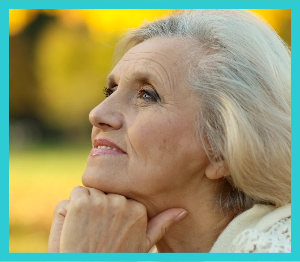 older woman gazing into the distance